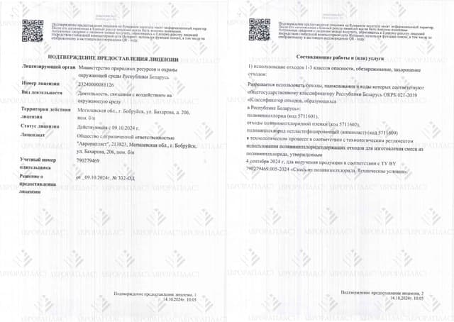 Подтверждение лицензии